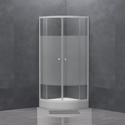 Tempered Glass White Electroplated Frame Square Shower Enclosure for Customized Needs