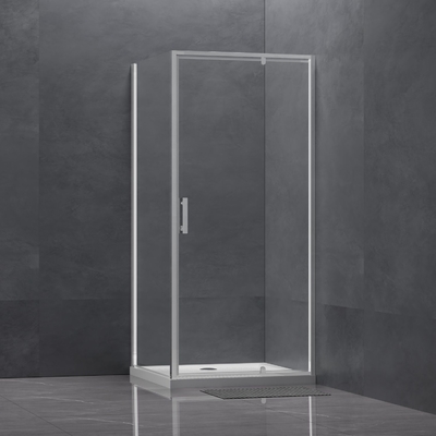 Tempered Glass White Electroplated Frame Square Shower Enclosure for Customized Needs