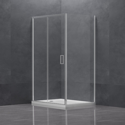 Tempered Glass White Electroplated Frame Square Shower Enclosure for Customized Needs