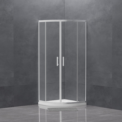 Clear Tempered Glass Double Door Square Shower Enclosure in Black Electroplated Frame