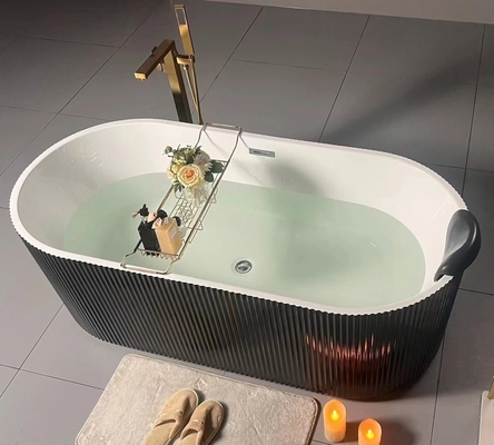 1800/1700/1600/1500/1400mm Oval Pure PMMA Acrylic Freestanding Bathtub Line Outer Tub