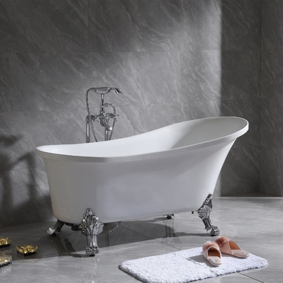 Hot Bath Double Ended Acrylic Bathtub with Classical Clawfoot and Freestanding Design