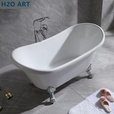 Hot Bath Double Ended Acrylic Bathtub with Classical Clawfoot and Freestanding Design