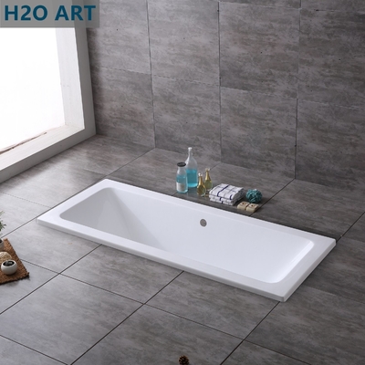 UK Standard Traditional Acrylic Drop in Bathtub with Center Drain and Simple Function