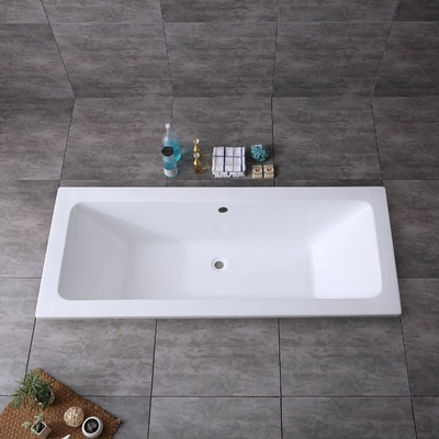 UK Standard Traditional Acrylic Drop in Bathtub with Center Drain and Simple Function
