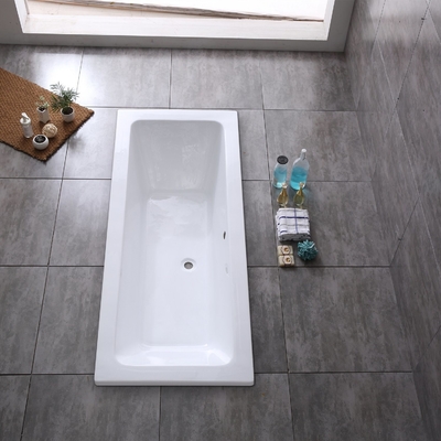 UK Standard Traditional Acrylic Drop in Bathtub with Center Drain and Simple Function