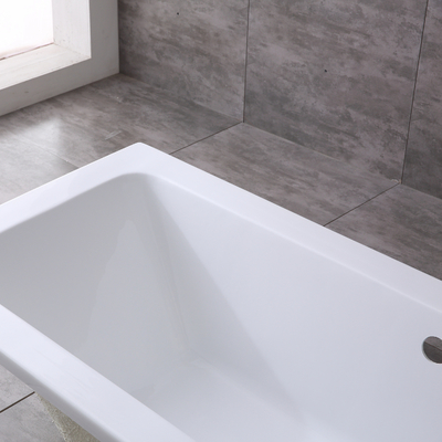 UK Standard Traditional Acrylic Drop in Bathtub with Center Drain and Simple Function