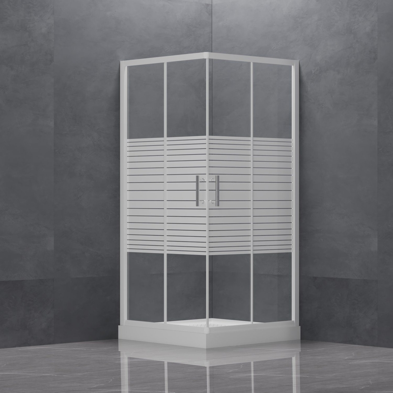 Tempered Glass White Electroplated Frame Square Shower Enclosure for Customized Needs
