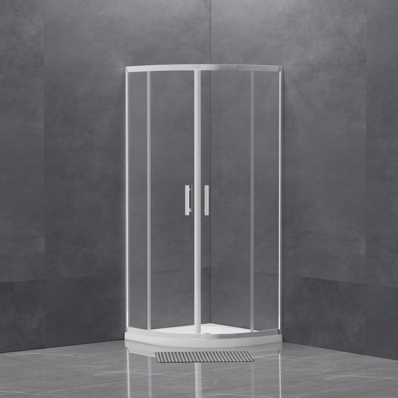 Tempered Glass Sliding Doors for Shower Cabins With Frame and Stainless Steel Handle