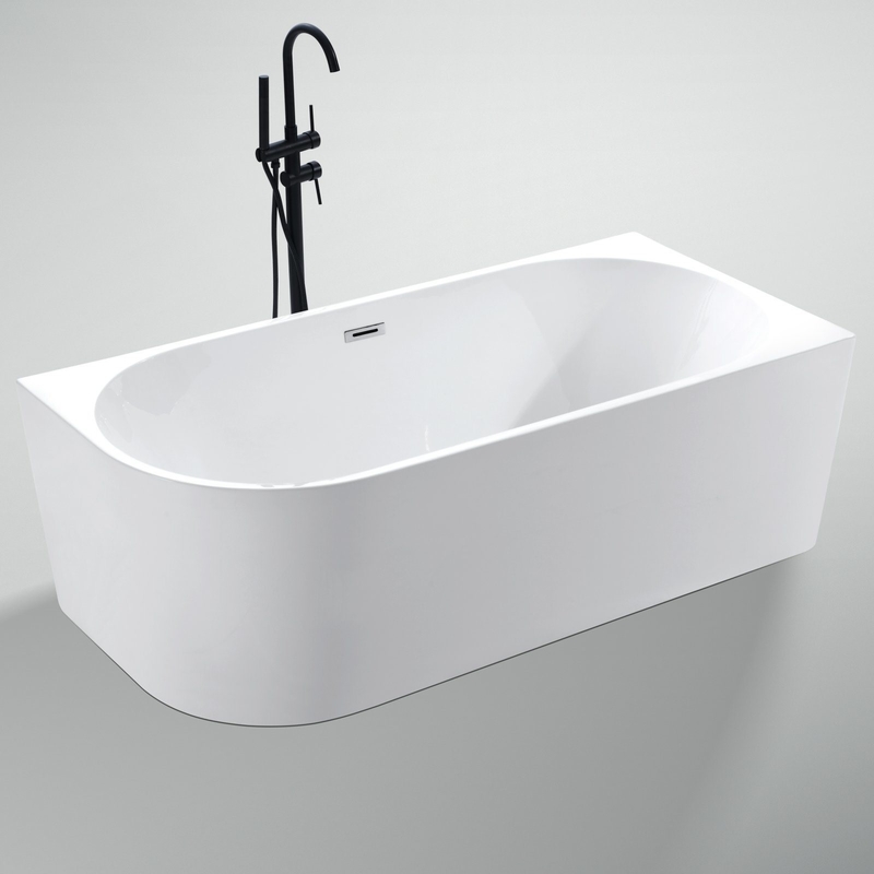 Poland White Black Colors PMMA Acrylic Freestanding Bathtub Left/Right Customization