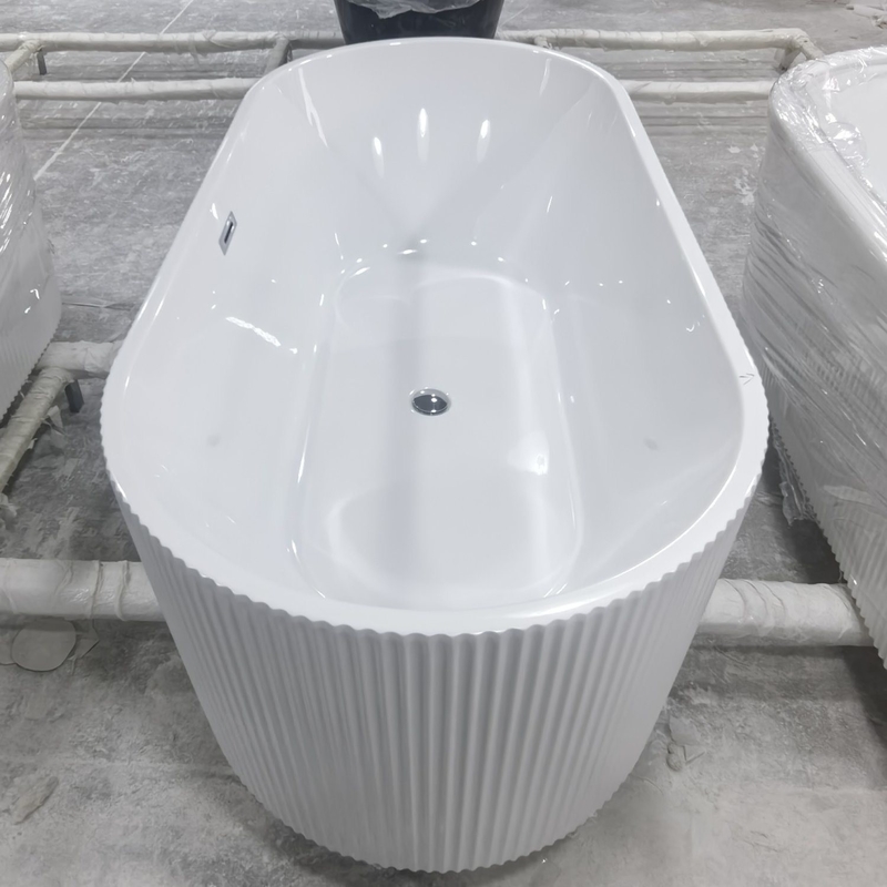 1800/1700/1600/1500/1400mm Oval Pure PMMA Acrylic Freestanding Bathtub Line Outer Tub